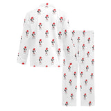 Jack Russel Pattern Print Design 01 Men's Long Pajama Set