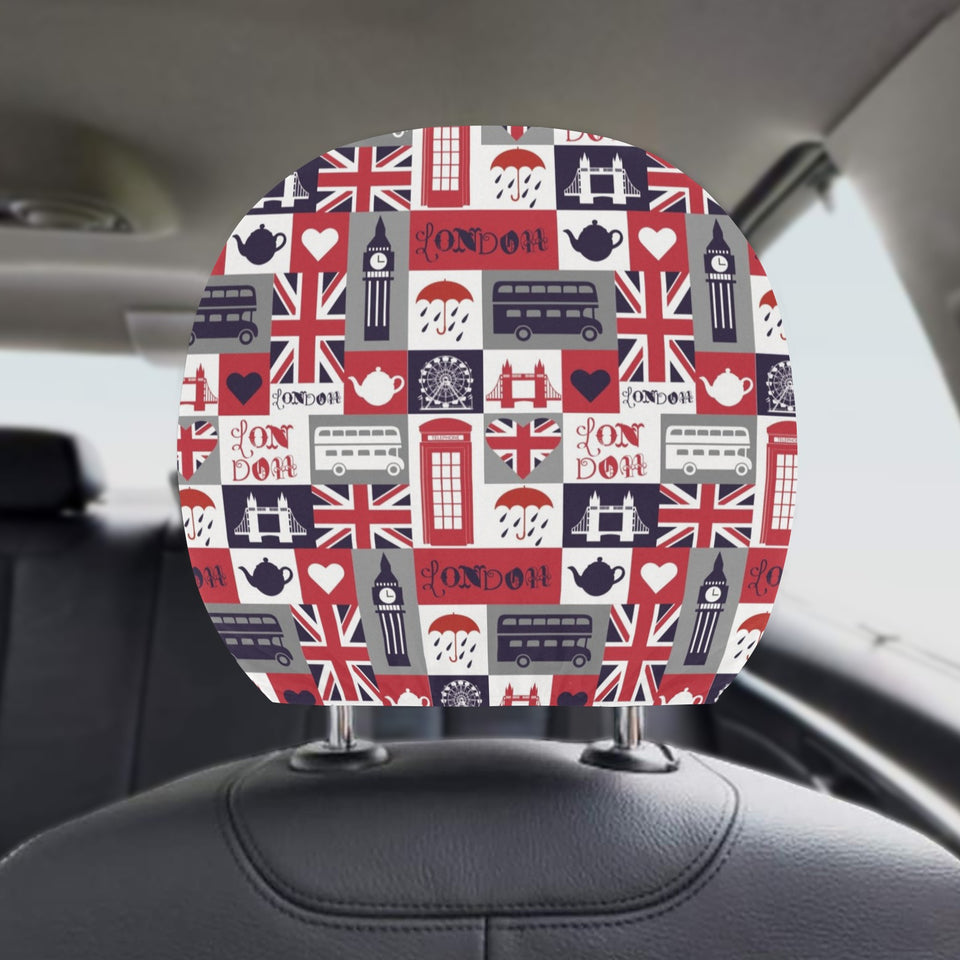 British Pattern Print Design 03 Car Headrest Cover