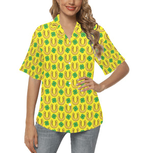 Horseshoes Pattern Print Design 01 Women's All Over Print Hawaiian Shirt