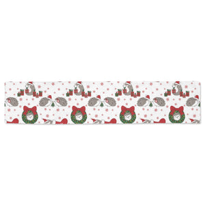 Hedgehog Pattern Print Design 05 Table Runner