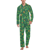 Green Peas Pattern Print Design 05 Men's Long Pajama Set