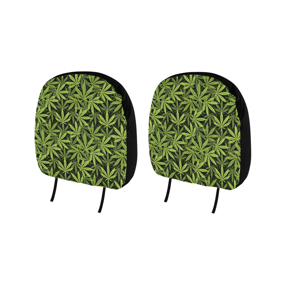 Canabis Marijuana Weed Pattern Print Design 03 Car Headrest Cover