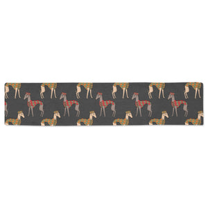 Greyhound Pattern Print Design 01 Table Runner