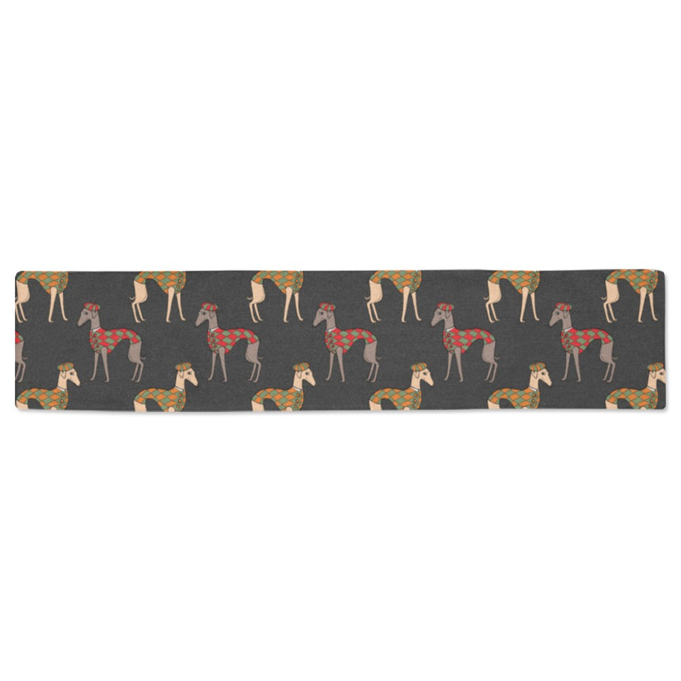 Greyhound Pattern Print Design 01 Table Runner