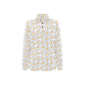 Fried Eggs Pattern Print Design 05 Women's Long Sleeve Polo Shirt