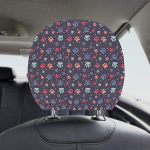 Dog Paws Pattern Print Design 04 Car Headrest Cover