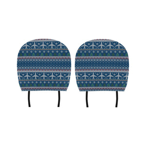 Airplane Sweater printed Pattern Car Headrest Cover