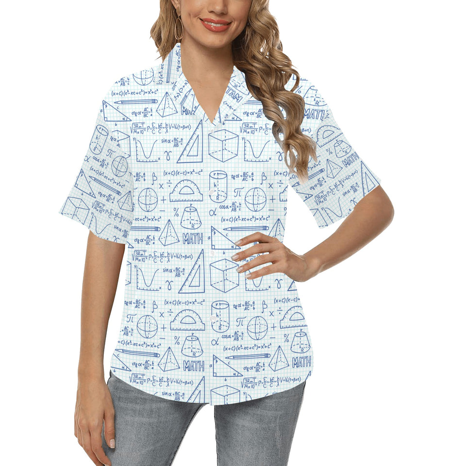 Math Pattern Print Design 03 Women's All Over Print Hawaiian Shirt