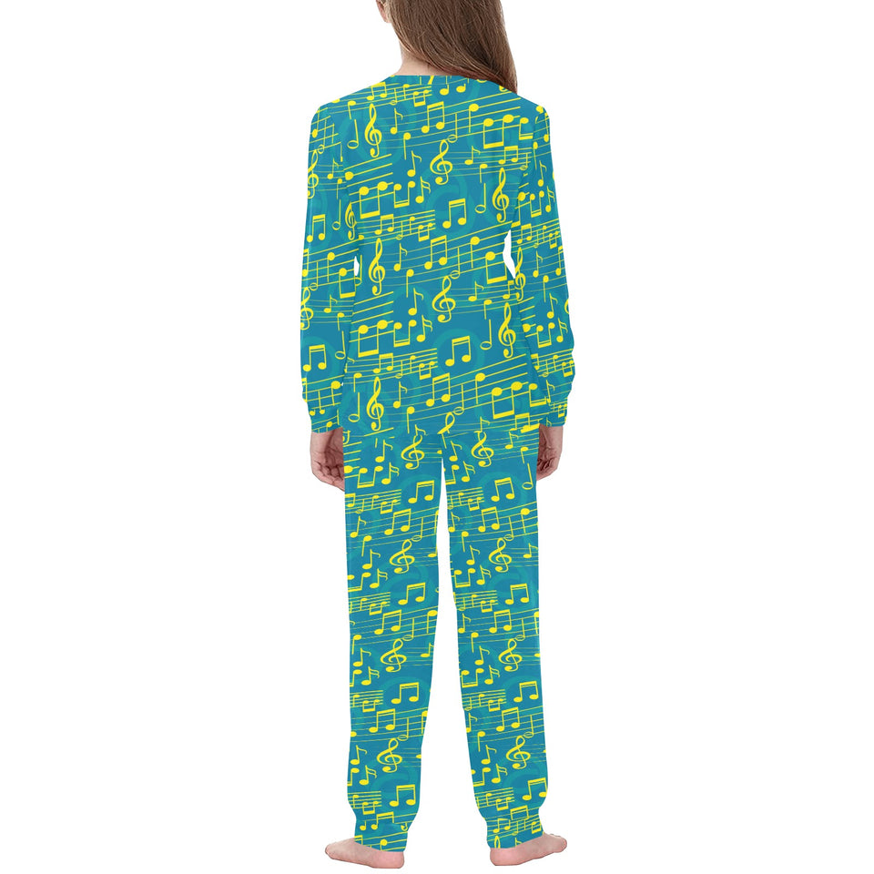 Music Notes Pattern Print Design 05 Kids' Boys' Girls' All Over Print Pajama Set