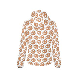 Pretzels Pattern Print Design 05 Women's Padded Hooded Jacket