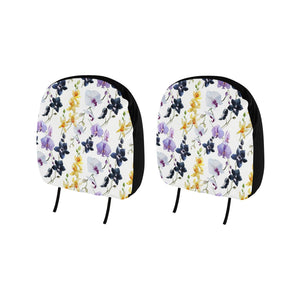 Orchid Pattern Background Car Headrest Cover