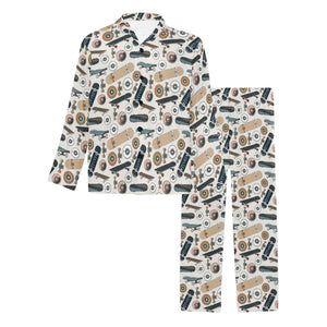 Skate Board Pattern Print Design 01 Men's Long Pajama Set