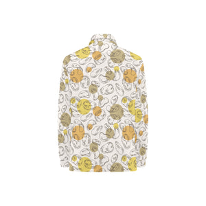 Potato Chips Pattern Print Design 02 Women's Long Sleeve Polo Shirt