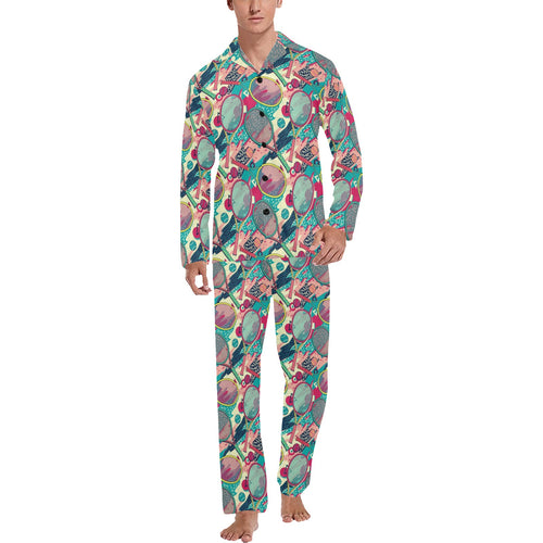 Tennis Pattern Print Design 01 Men's Long Pajama Set