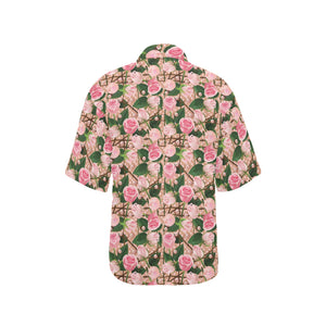 Rose Pattern Print Design 04 Women's All Over Print Hawaiian Shirt