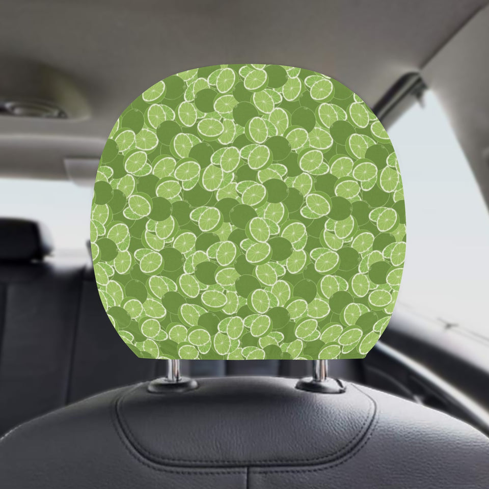 Lime Pattern Background Car Headrest Cover