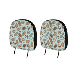 Hand Drawn Cocoa Pattern Car Headrest Cover