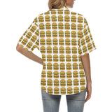 Hamburger Pattern Print Design 05 Women's All Over Print Hawaiian Shirt