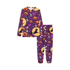 Halloween Pumpkin Witch Pattern Kids' Boys' Girls' All Over Print Pajama Set