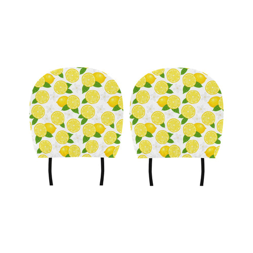 Lemon Flower Pattern Car Headrest Cover