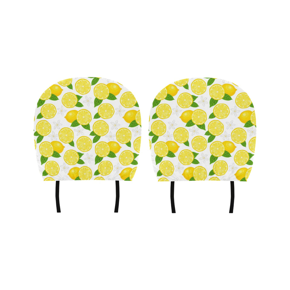 Lemon Flower Pattern Car Headrest Cover