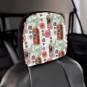 Dragon Pattern Happy Dragon Boat Festival Car Headrest Cover