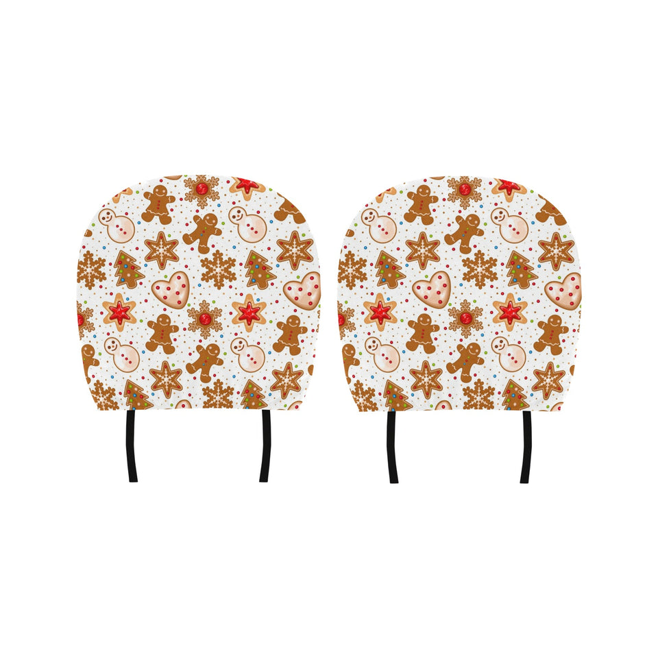 Christmas Cookie Pattern Car Headrest Cover