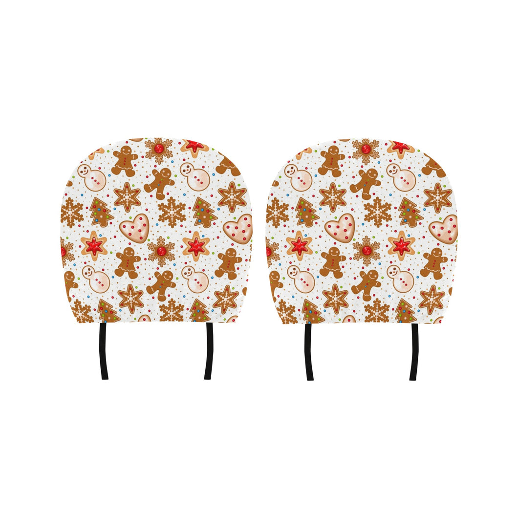 Christmas Cookie Pattern Car Headrest Cover