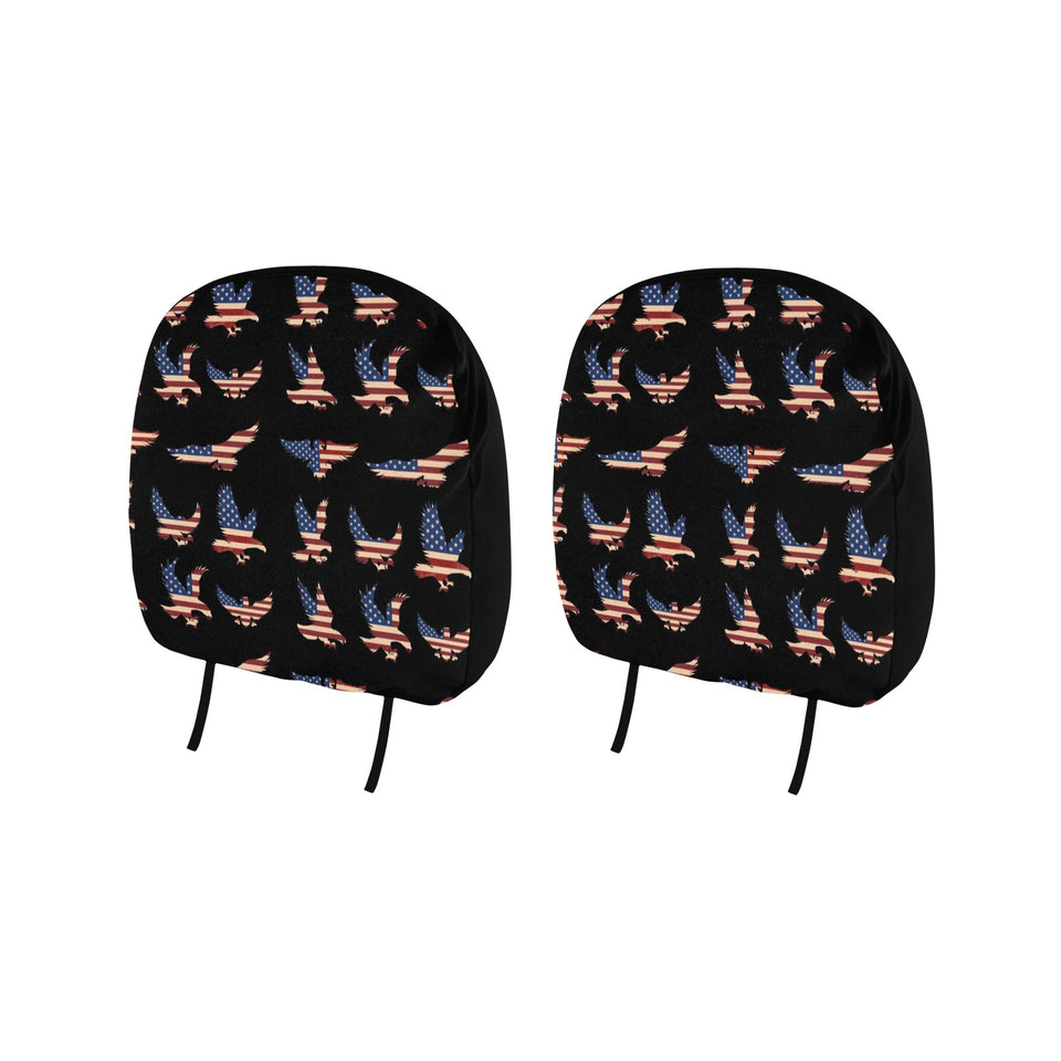 Eagle Pattern Print Design 04 Car Headrest Cover