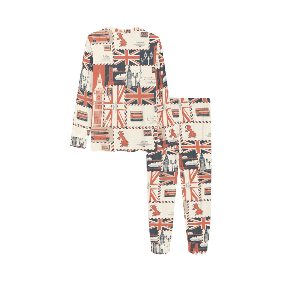 British Pattern Print Design 04 Kids' Boys' Girls' All Over Print Pajama Set