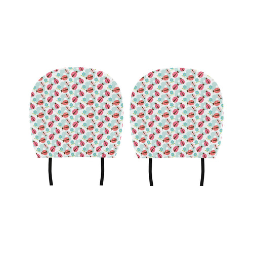 Ladybug Pattern Print Design 03 Car Headrest Cover