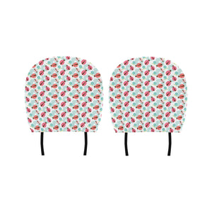 Ladybug Pattern Print Design 03 Car Headrest Cover