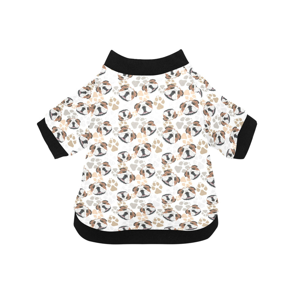 English Bulldog Pattern Print Design 01 All Over Print Pet Dog Round Neck Fuzzy Shirt