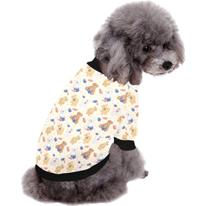 Teddy Bear Pattern Print Design 01 All Over Print Pet Dog Round Neck Fuzzy Shirt