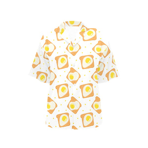 Bread Toast Pattern Print Design 02 Women's All Over Print Hawaiian Shirt