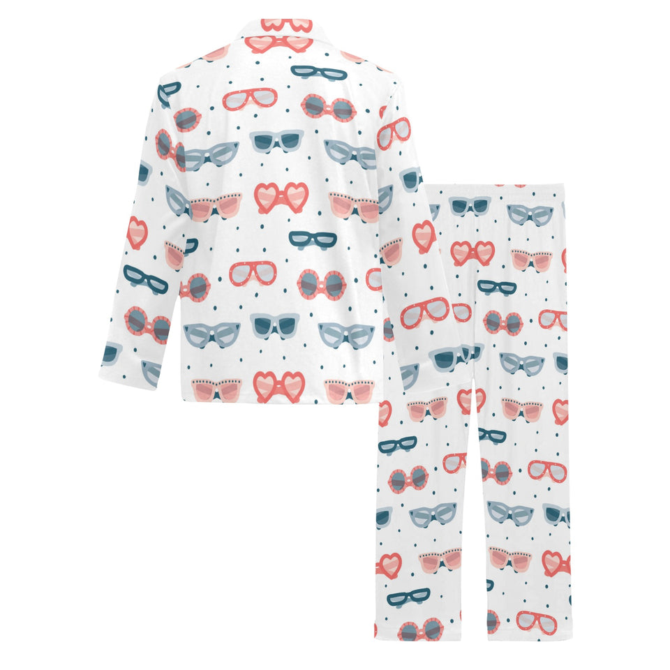 Sun Glasses Pattern Print Design 02 Men's Long Pajama Set