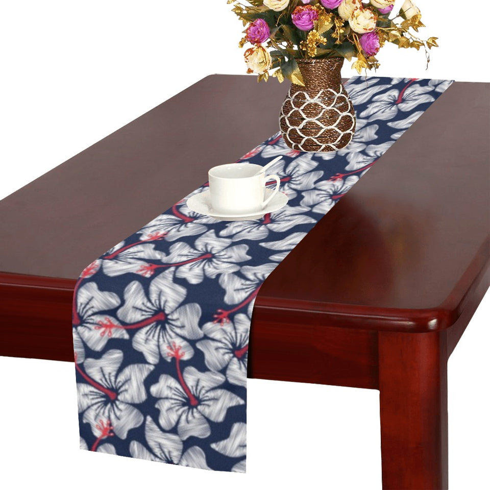 Hibiscus Pattern Print Design 02 Table Runner