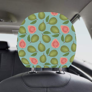 Guava Pattern Green Background Car Headrest Cover