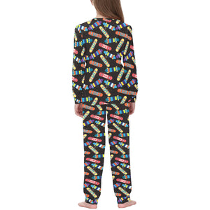 Skate Board Pattern Print Design 02 Kids' Boys' Girls' All Over Print Pajama Set