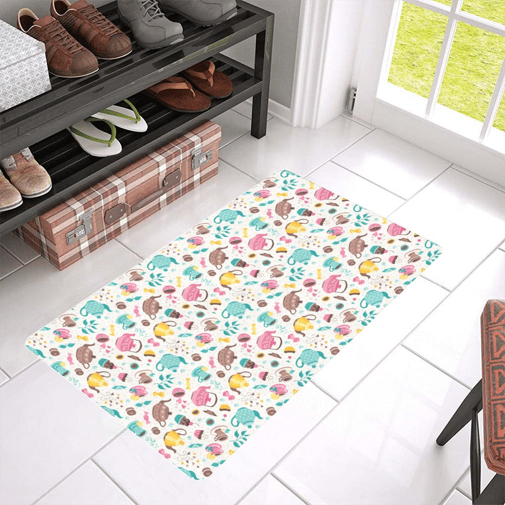 Tea pots Pattern Print Design 05 Doormat