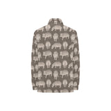 Hippopotamus Pattern Print Design 04 Women's Long Sleeve Polo Shirt