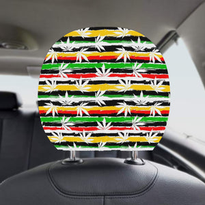 Canabis Marijuana Weed Pattern Print Design 01 Car Headrest Cover