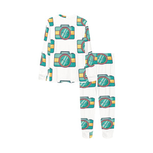 Camera Pattern Print Design 02 Kids' Boys' Girls' All Over Print Pajama Set