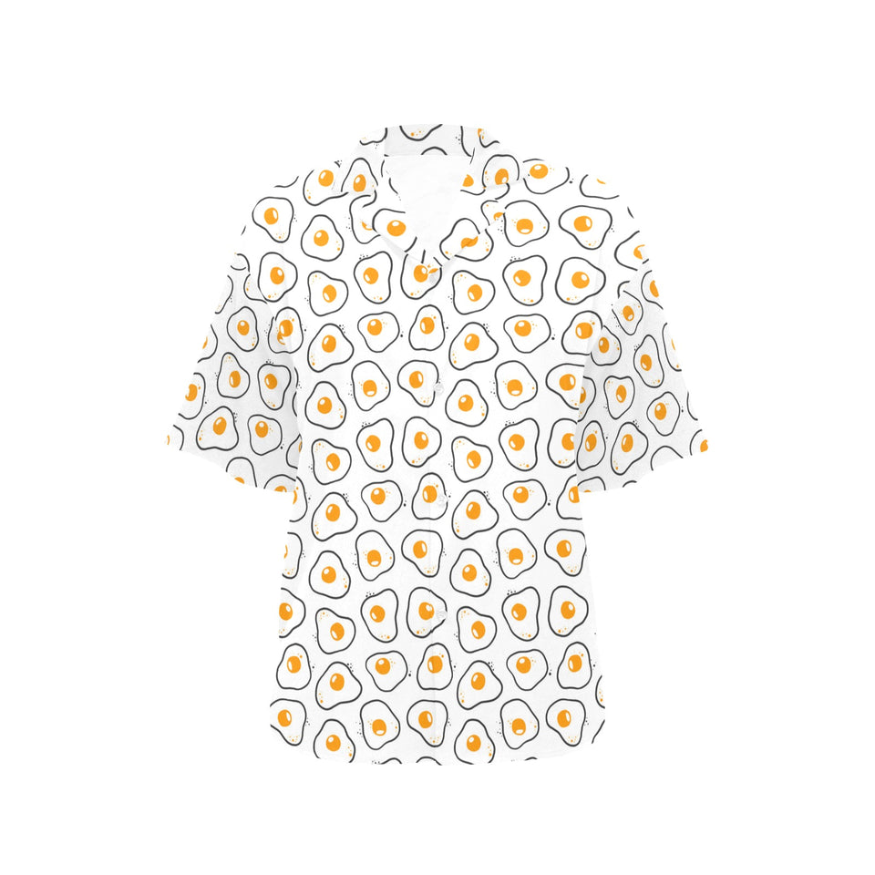 Fried Eggs Pattern Print Design 05 Women's All Over Print Hawaiian Shirt