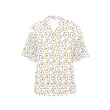 Fried Eggs Pattern Print Design 05 Women's All Over Print Hawaiian Shirt