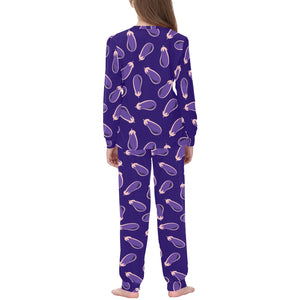 Eggplant Pattern Print Design 02 Kids' Boys' Girls' All Over Print Pajama Set