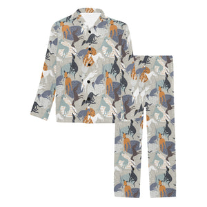 Greyhound Pattern Print Design 04 Men's Long Pajama Set