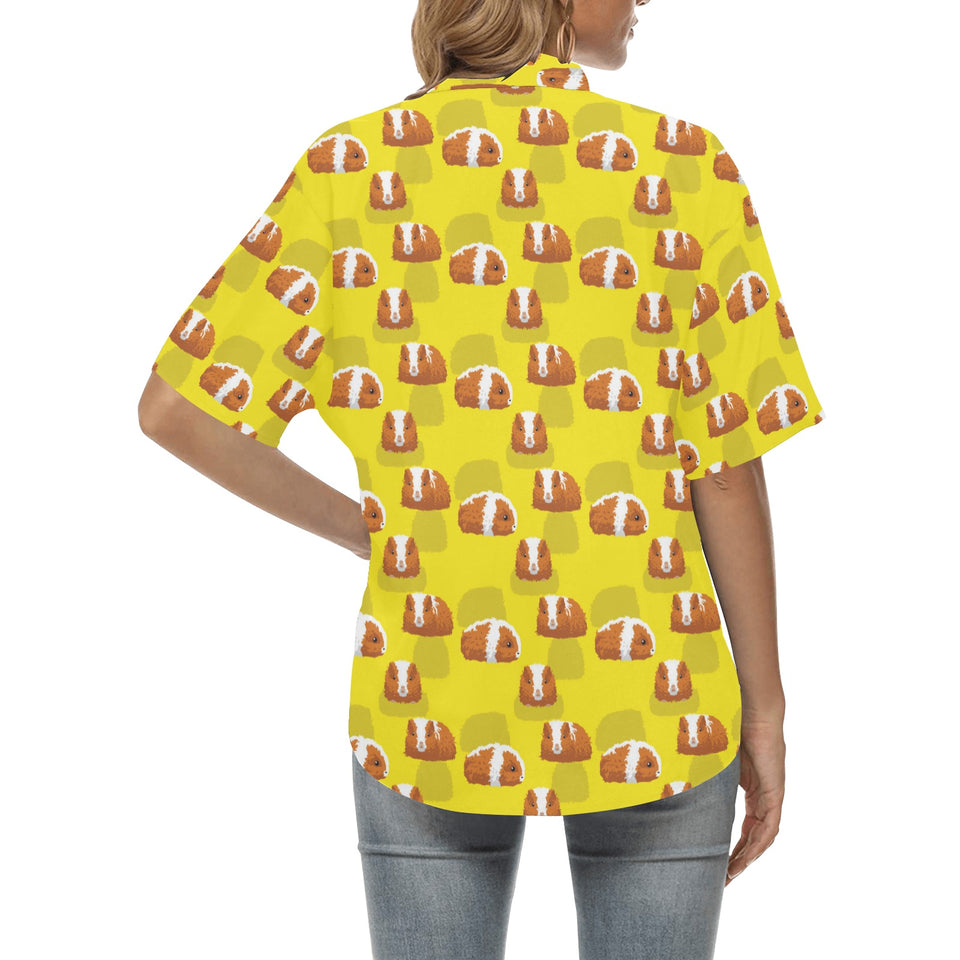 Guinea Pig Pattern Print Design 05 Women's All Over Print Hawaiian Shirt