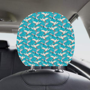 Seagull Pattern Print Design 03 Car Headrest Cover