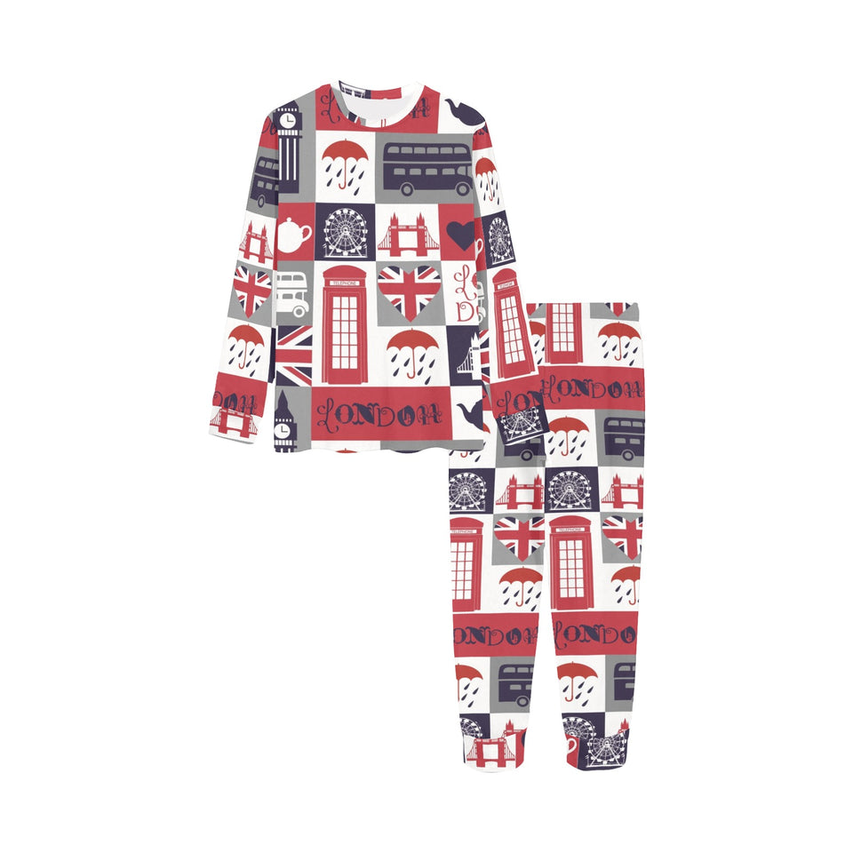 British Pattern Print Design 03 Kids' Boys' Girls' All Over Print Pajama Set